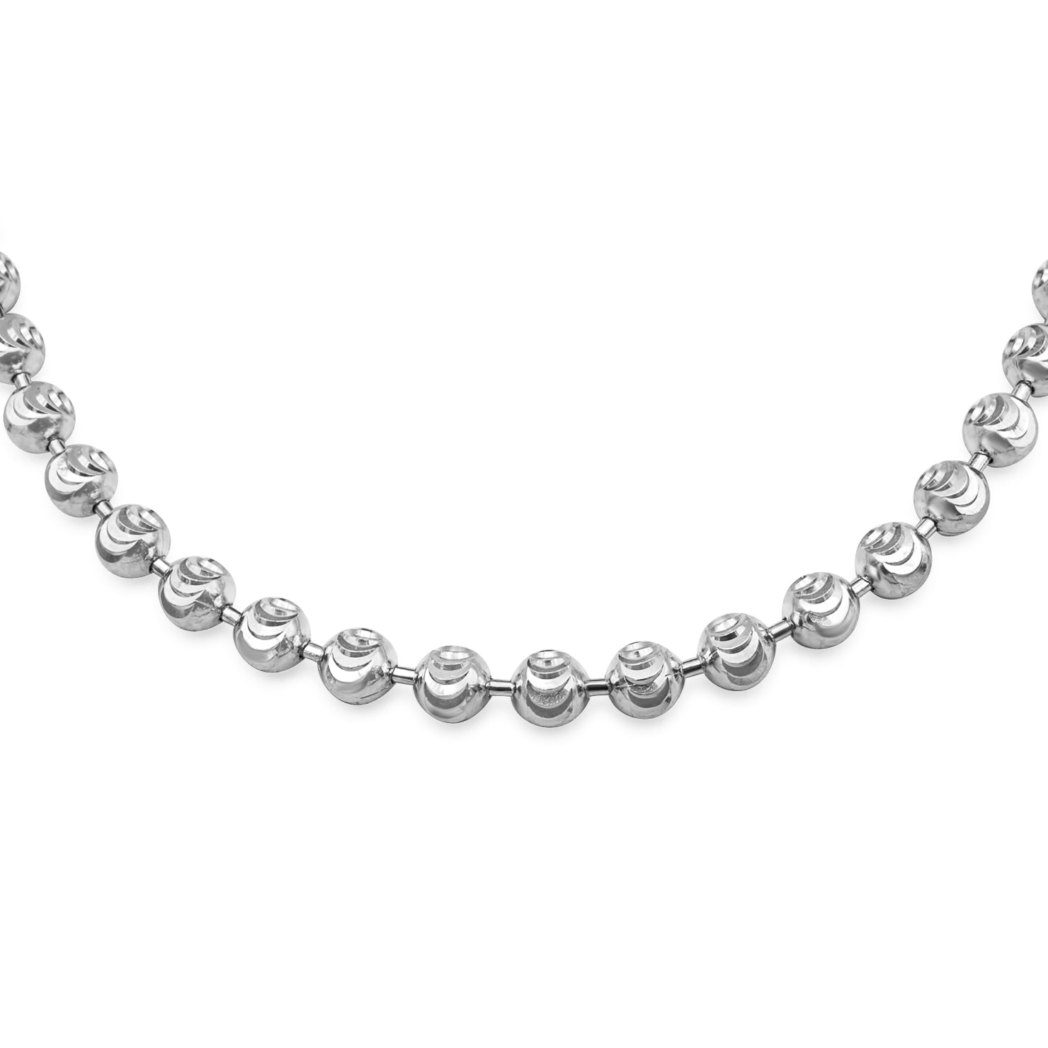 4mm Diamond Beads Bracelet White Gold 8