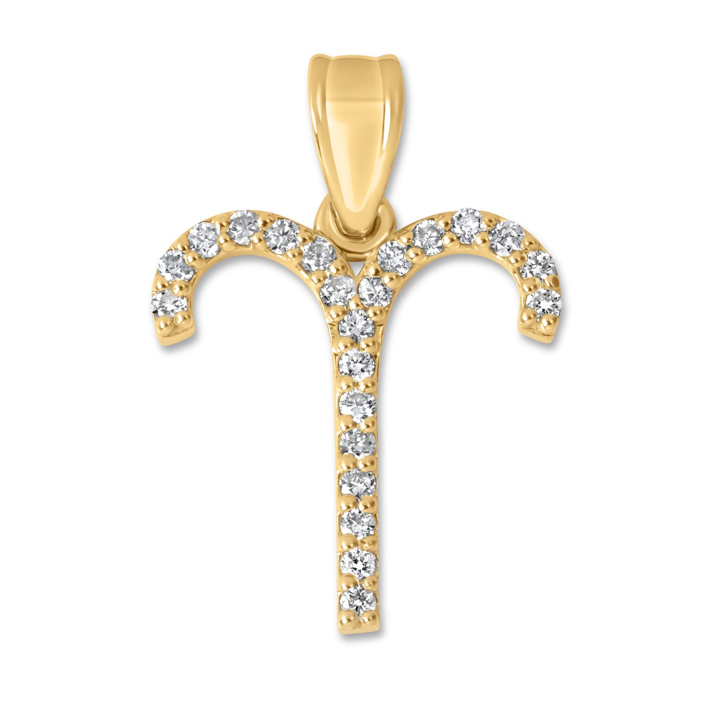 10K Yellow Gold Diamond Aries Pendant 0.35 CTW