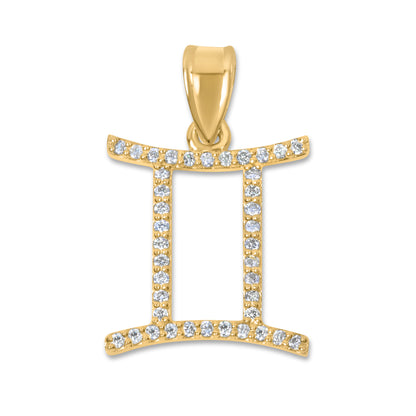 10K Yellow Gold Diamond Gemini Pendant 0.30 CTW