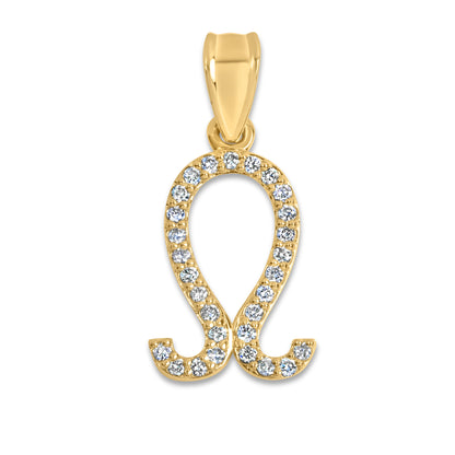 10K Yellow Gold Diamond Leo Pendant 0.31 CTW