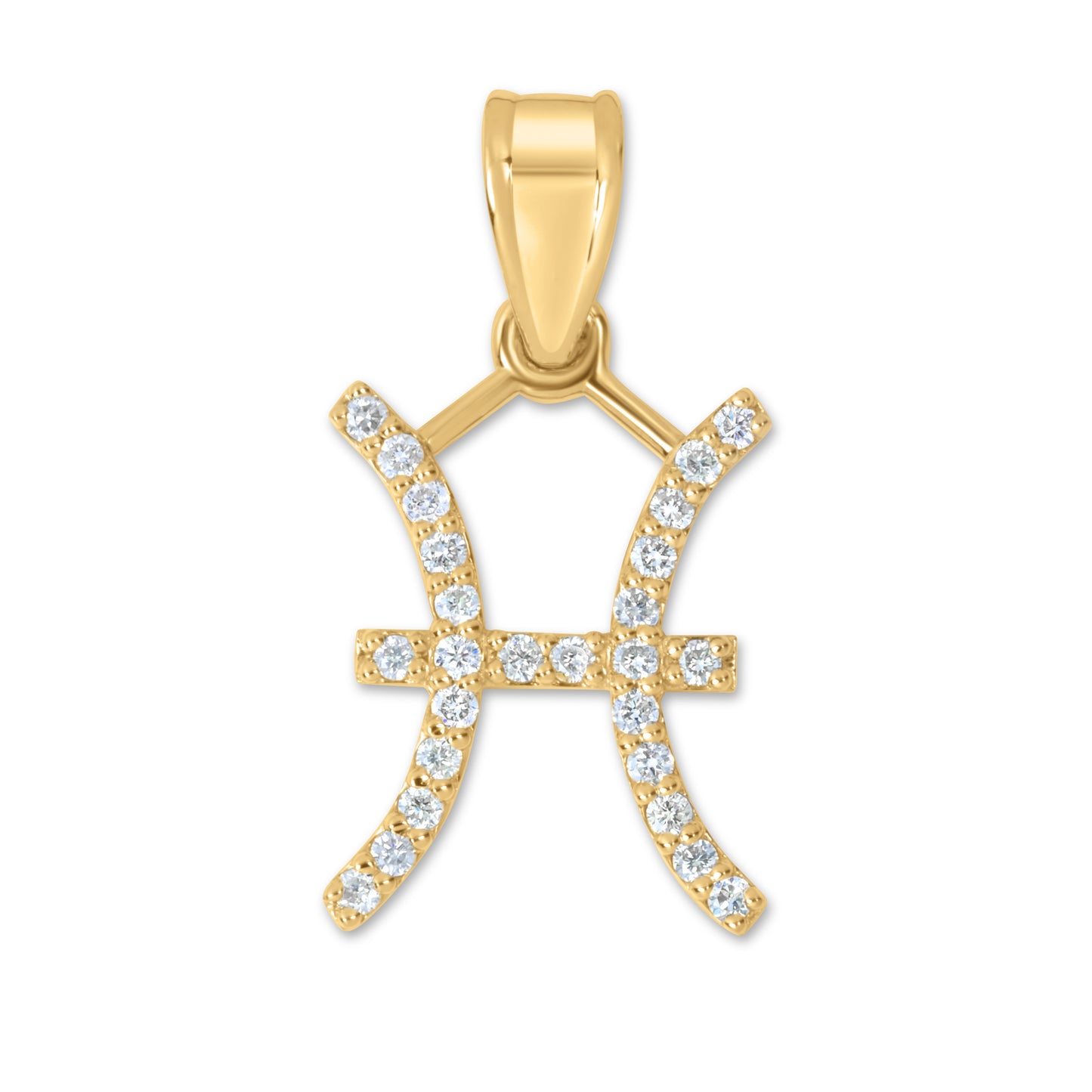 10K Yellow Gold Diamond Pisces Pendant 0.28 CTW