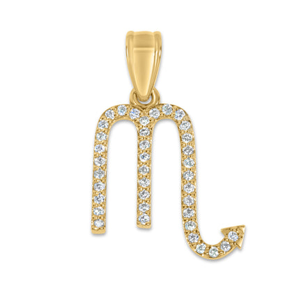 10K Yellow Gold Diamond Scorpio Pendant 0.28 CTW