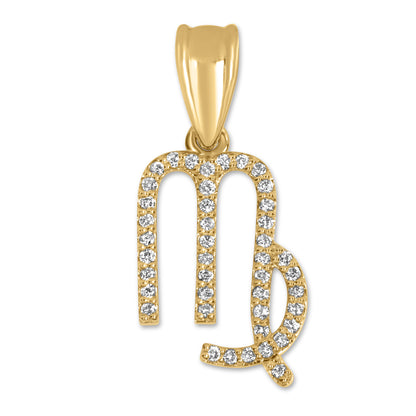 10K Yellow Gold Diamond Virgo Pendant 0.31 CTW