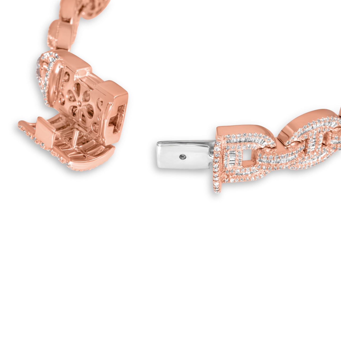 10k Rose Gold Diamond Baguette Bracelet 4.79 ctw