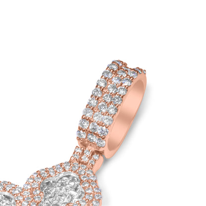 10k Rose Gold Diamond Baguette Cross Pendant 0.88 CTW