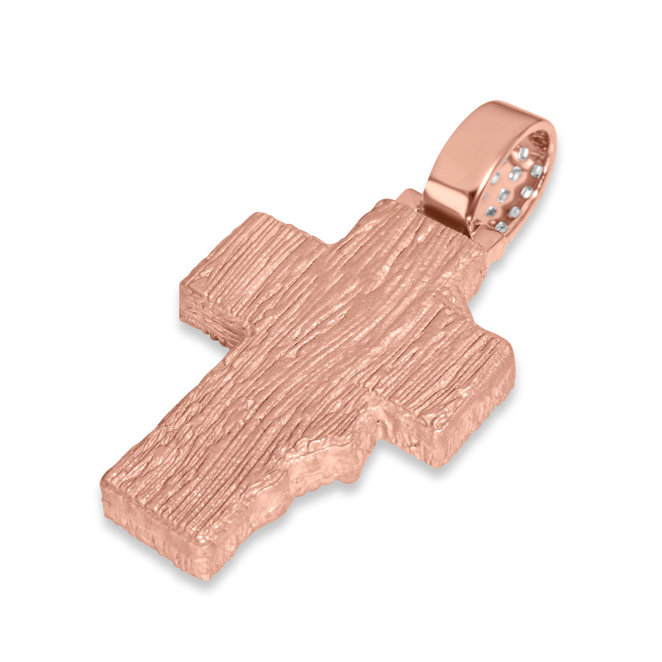 10k Rose Gold Diamond Baguette Jesus Head Pendant 1.02 ctw