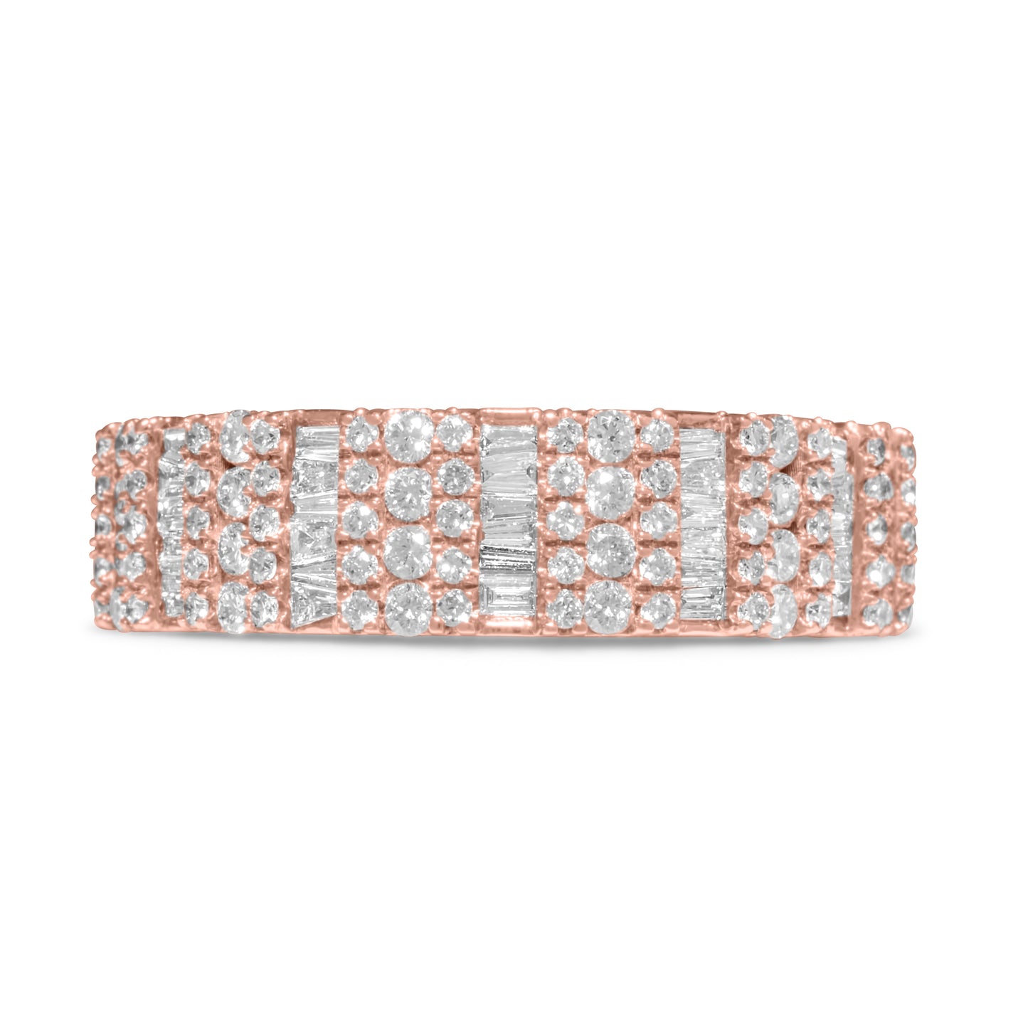 10k Rose Gold Diamond Baguette Ring 1.10 CTW