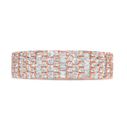 10k Rose Gold Diamond Baguette Ring 1.10 CTW