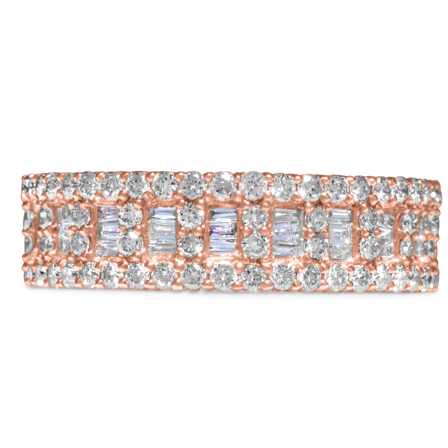 10k Rose Gold Diamond Baguette Ring 1.90 CTW