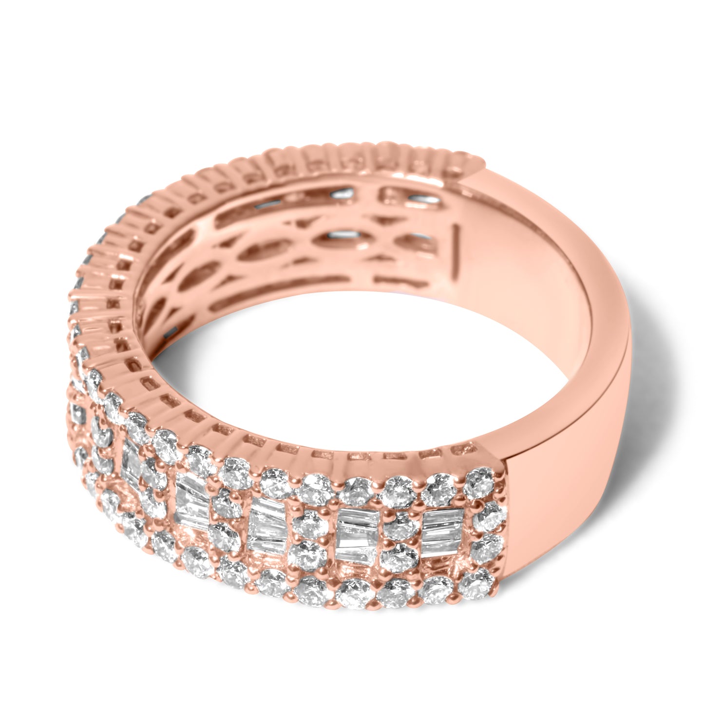 10k Rose Gold Diamond Baguette Ring 1.90 CTW