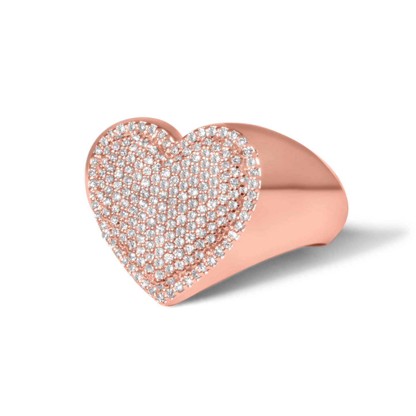 10k Rose Gold Diamond Heart Ring 0.36 CTW