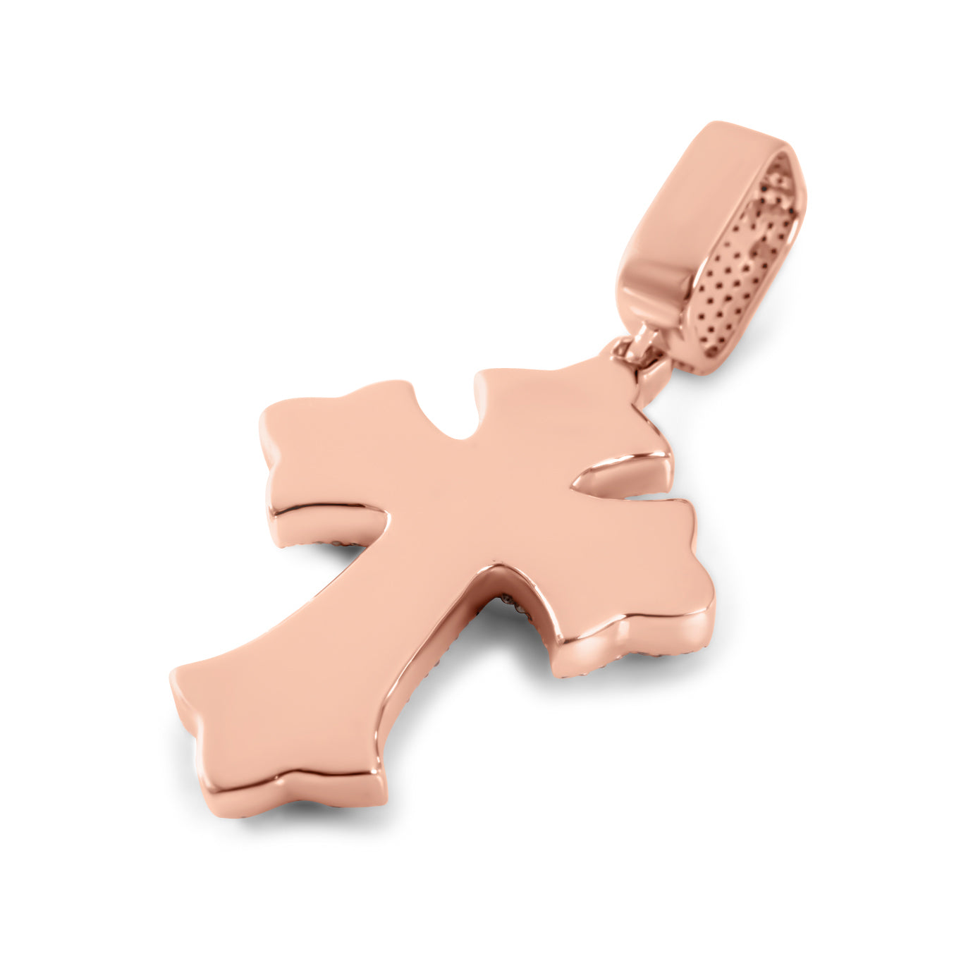 10k Two-Tone Gold Diamond Cross Pendant 0.62ctw