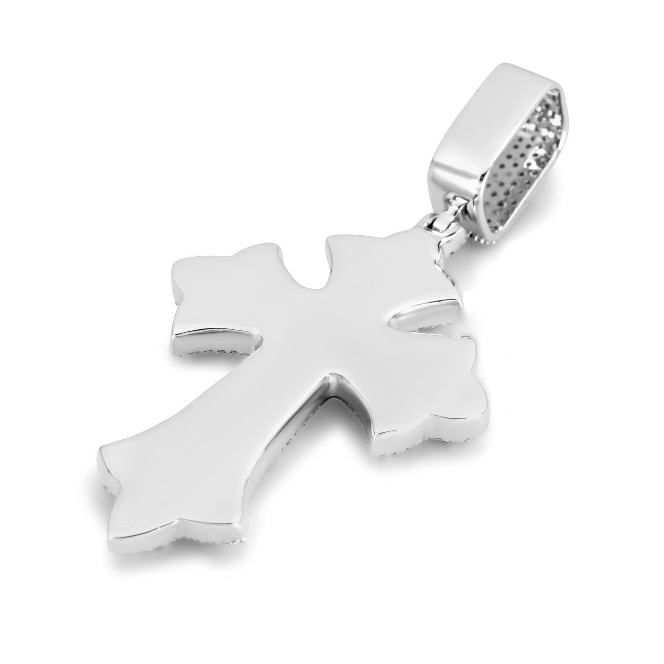 10k Two-Tone Yellow and White Gold Diamond Cross Pendant 0.80 ctw