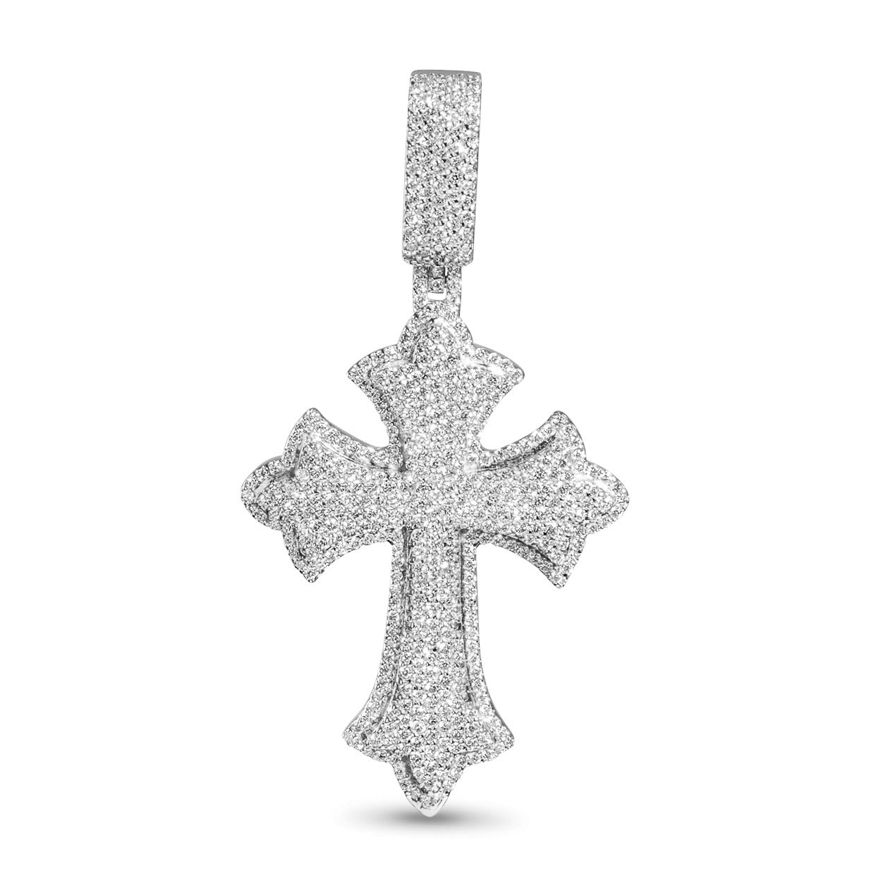 10k Two-Tone Gold Diamond Cross Pendant 0.62ctw