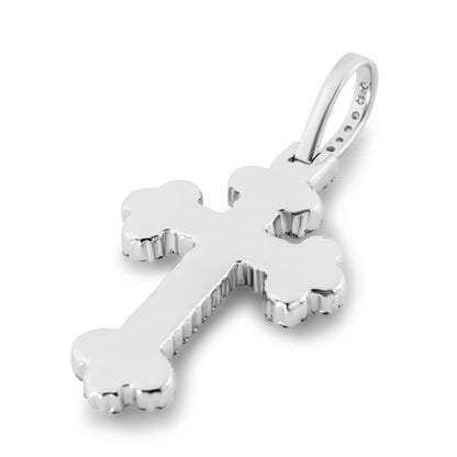 10k White Gold Diamond Cross Pendant 0.88 ctw