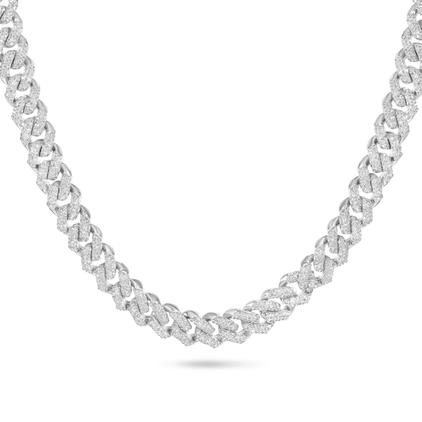 10K White Gold Diamond Cuban Chain 7.5mm 7.05 ctw