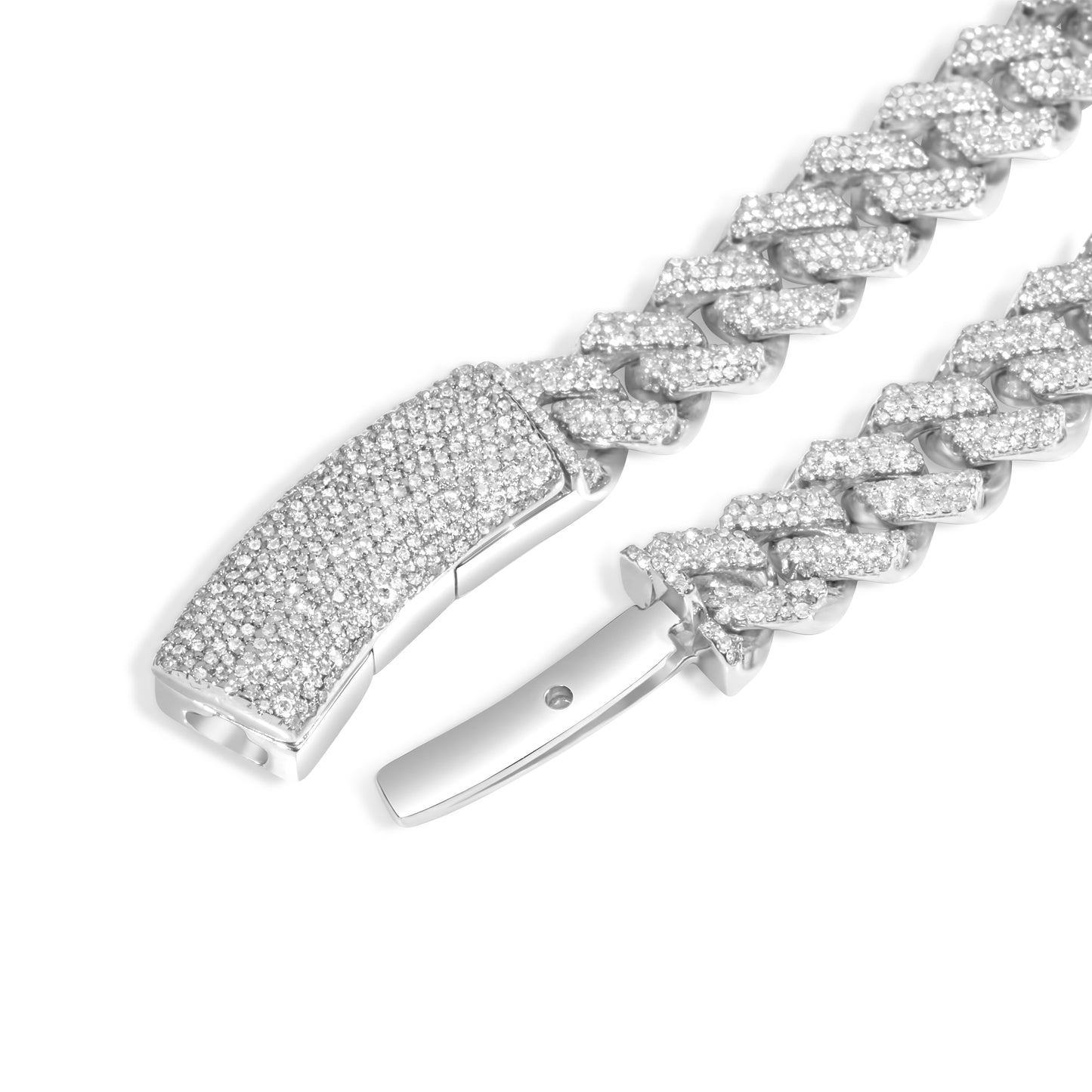 10K White Gold Diamond Cuban Chain 7.5mm 7.05 ctw