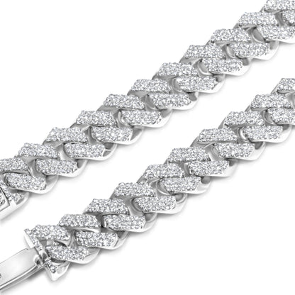 10K White Gold Diamond Cuban Chain 7.5mm 7.05 ctw