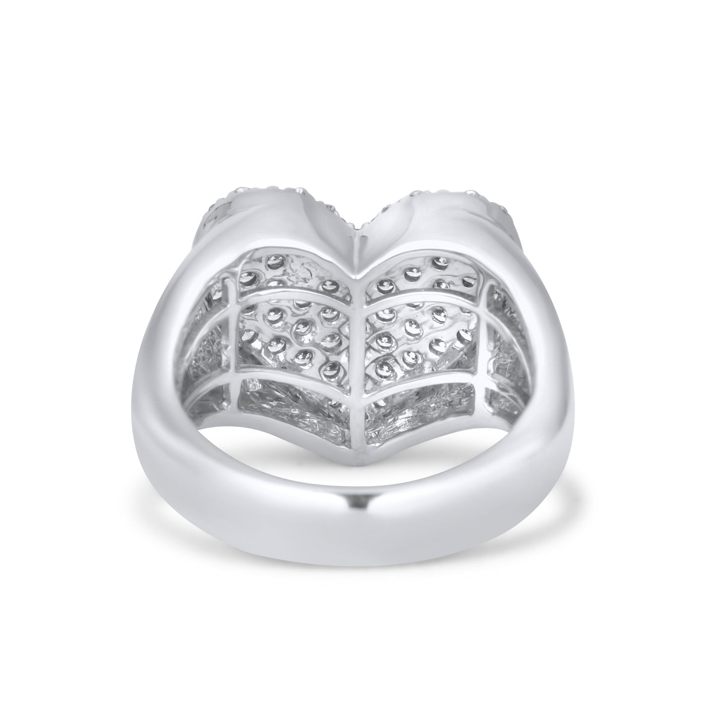 10k White Gold Diamond Heart Ring 1.12 ctw