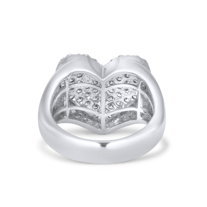 10k Solid Gold Diamond Heart Ring 0.36 ctw