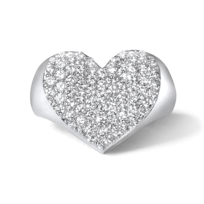 10k Solid Gold Diamond Heart Ring 0.36 ctw