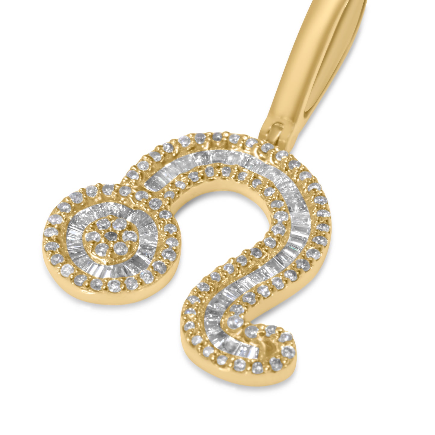 10k Yellow Gold Diamond Baguette Leo Pendant 0.52 CTW