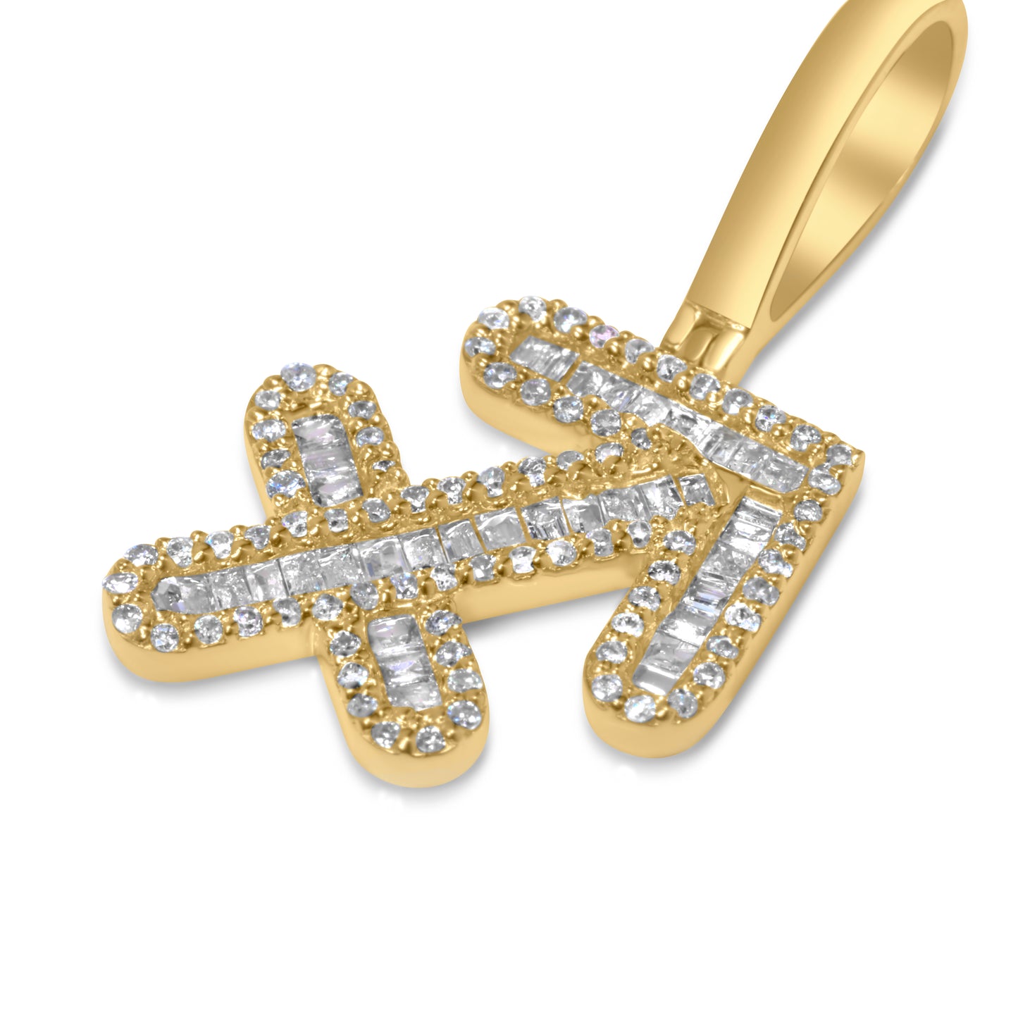 10k Yellow Gold Diamond Baguette Sagittarius Pendant 0.46 CTW