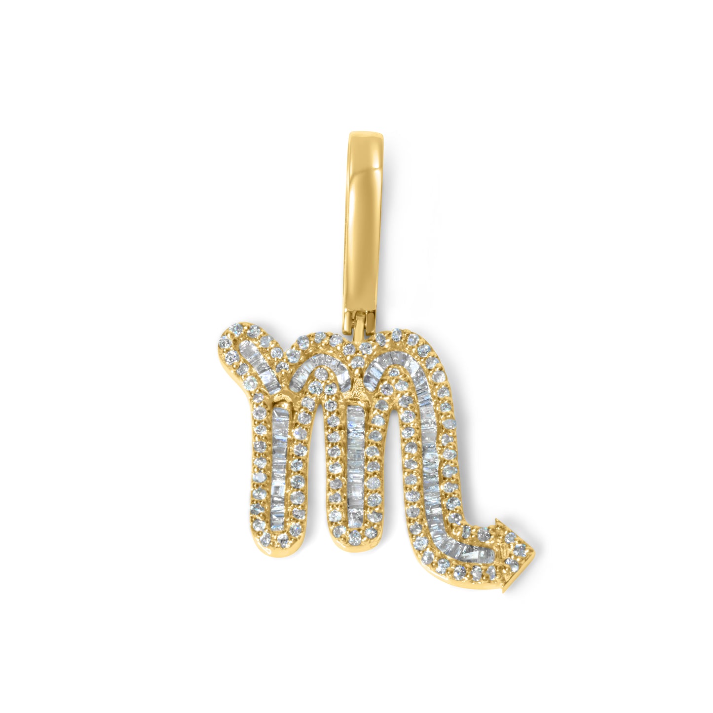 10k Yellow Gold Diamond Baguette Scorpio Pendant 0.55 CTW