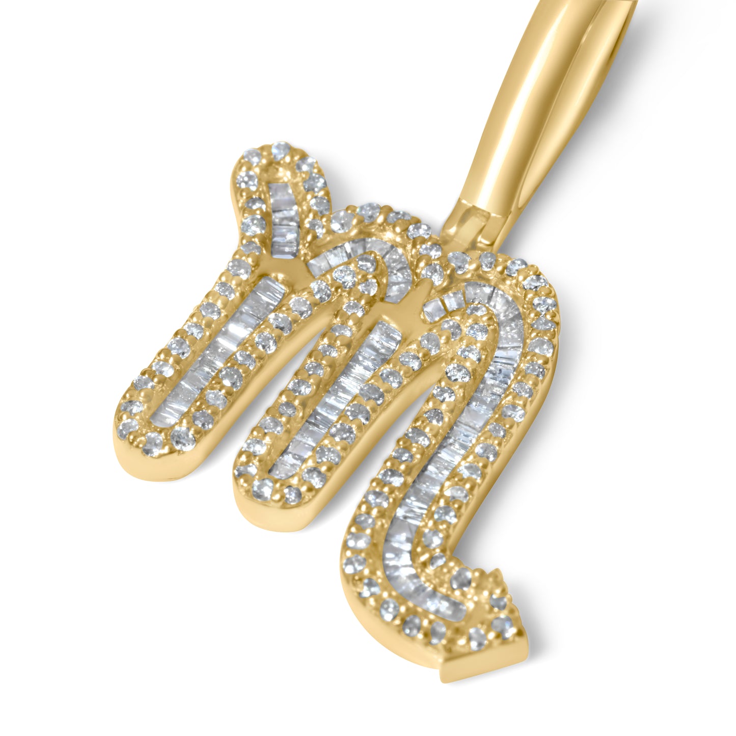 10k Yellow Gold Diamond Baguette Scorpio Pendant 0.55 CTW