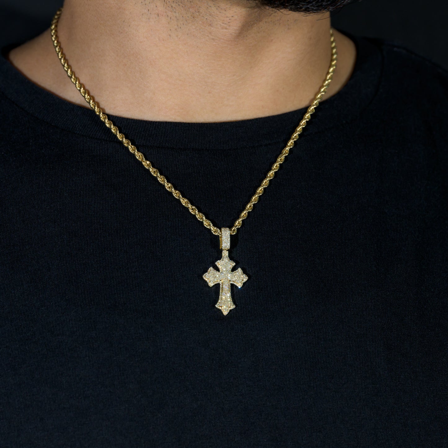 10k Yellow Gold Diamond Cross Pendant 0.52 ctw