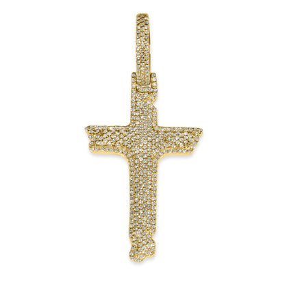 10k Yellow Gold Diamond Cross Pendant 0.64 ctw