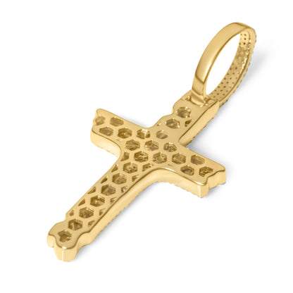 10k Yellow Gold Diamond Cross Pendant 0.64 ctw