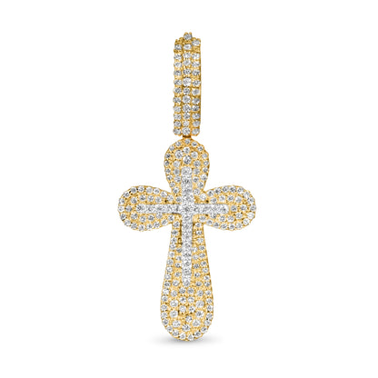 10k Yellow Gold Diamond Cross Pendant 0.72 ctw