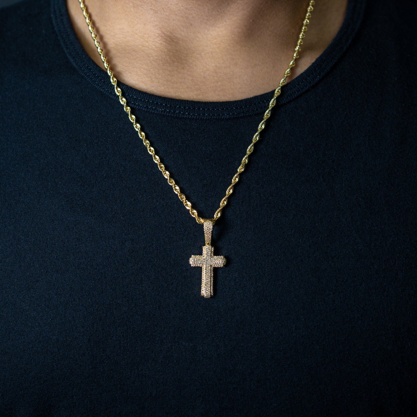 10k Yellow Gold Diamond Cross Pendant 0.76 ctw