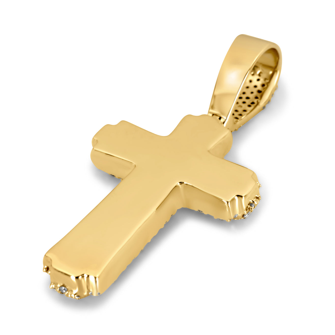 10k Yellow Gold Diamond Cross Pendant 0.76 ctw