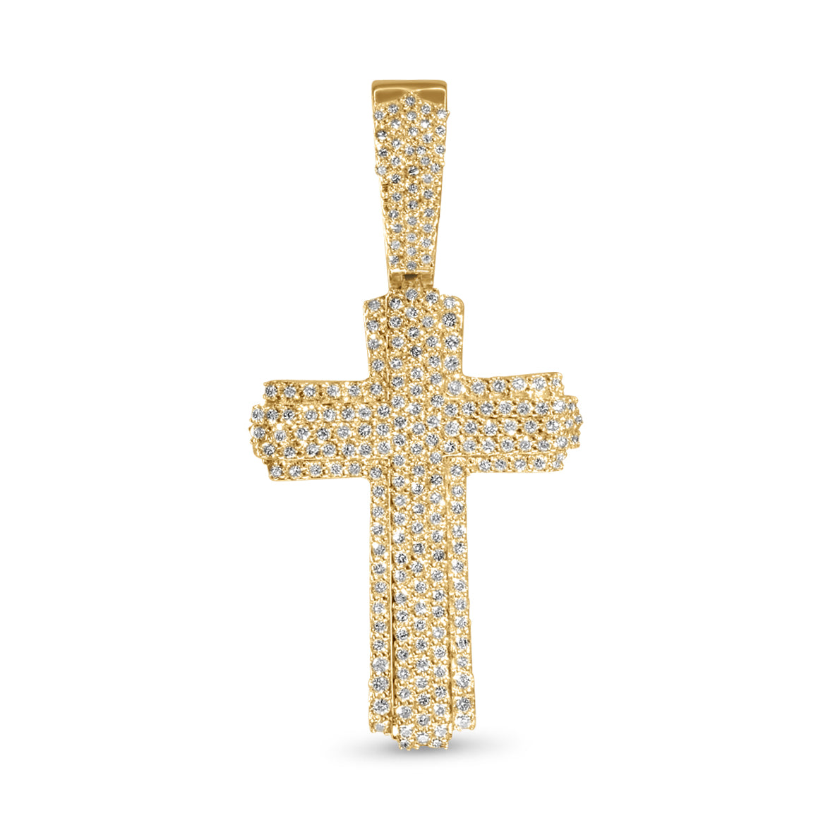 10k Yellow Gold Diamond Cross Pendant 0.76 ctw