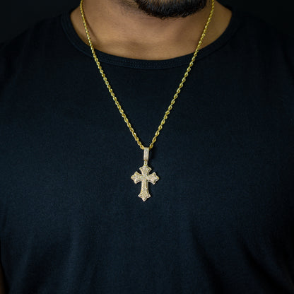 10k Yellow Gold Diamond Cross Pendant 0.80 ctw