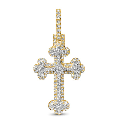 10k Yellow Gold Diamond Cross Pendant 0.88 ctw