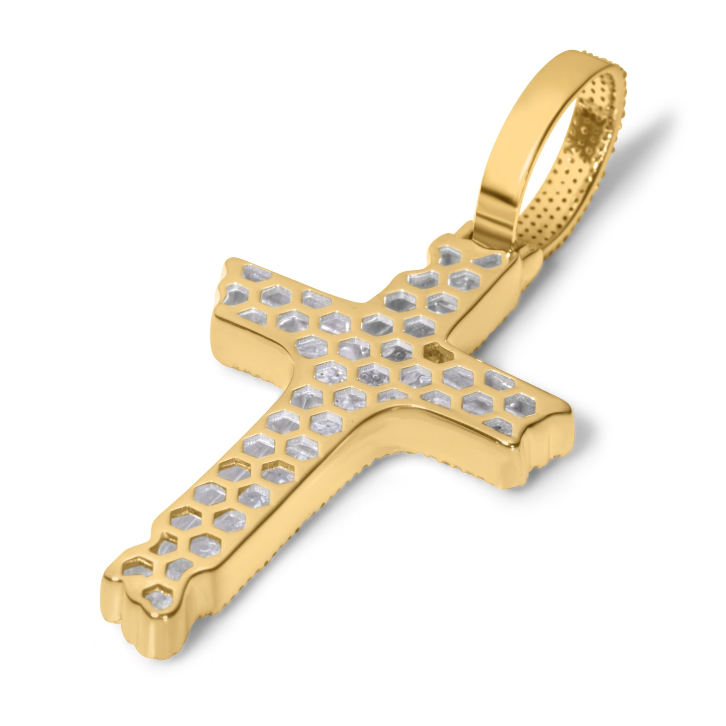 10k Yellow Gold Diamond Cross Pendant 0.93 ctw