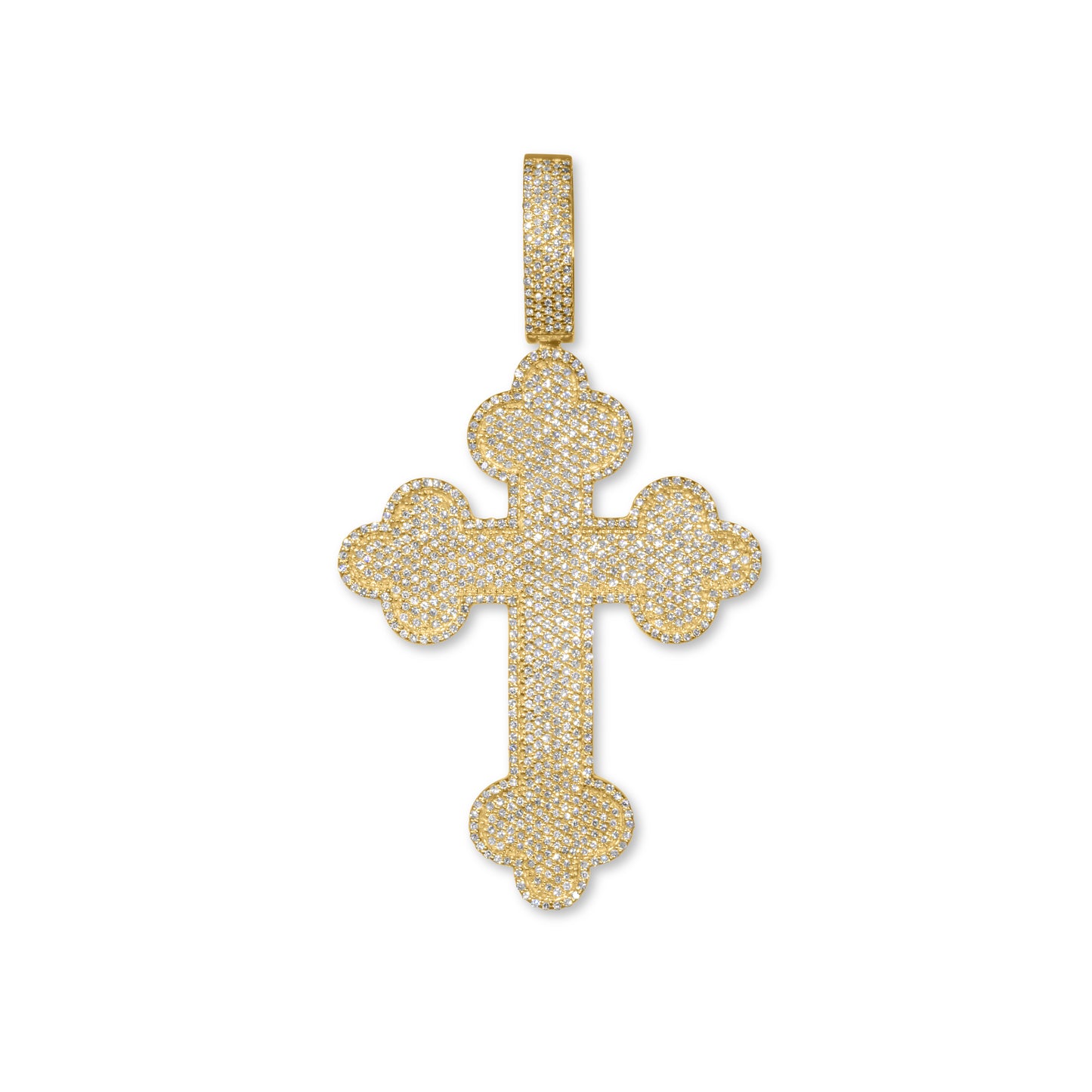 10k Yellow Gold Diamond Cross Pendant 1.52 ctw