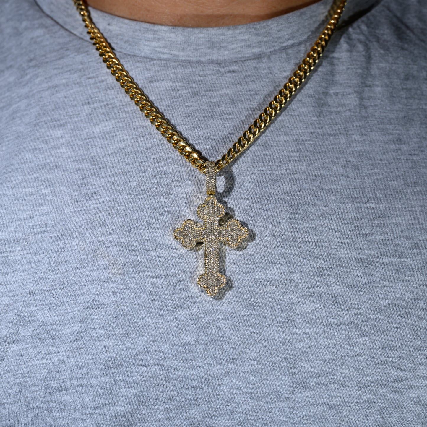 10k Yellow Gold Diamond Cross Pendant 1.52 ctw