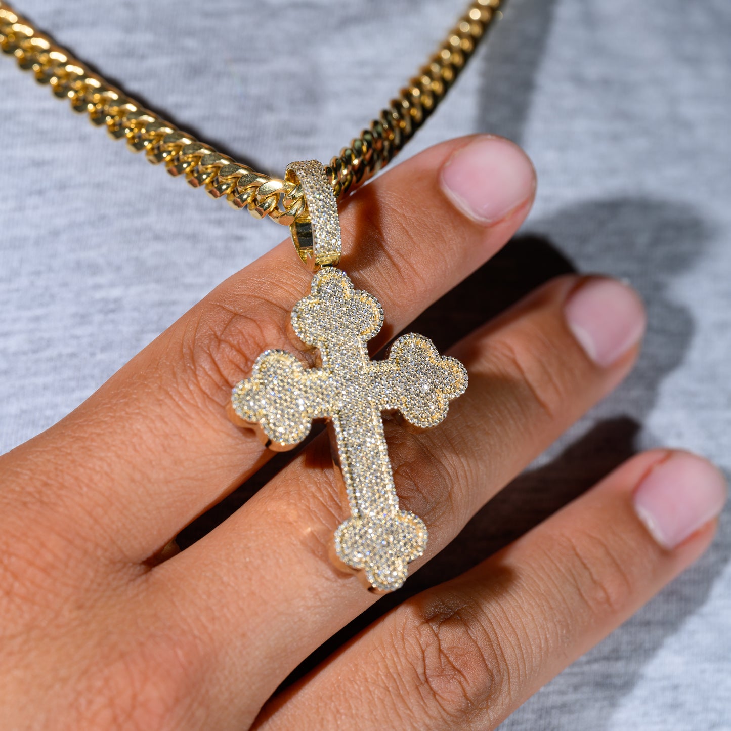 10k Yellow Gold Diamond Cross Pendant 1.52 ctw