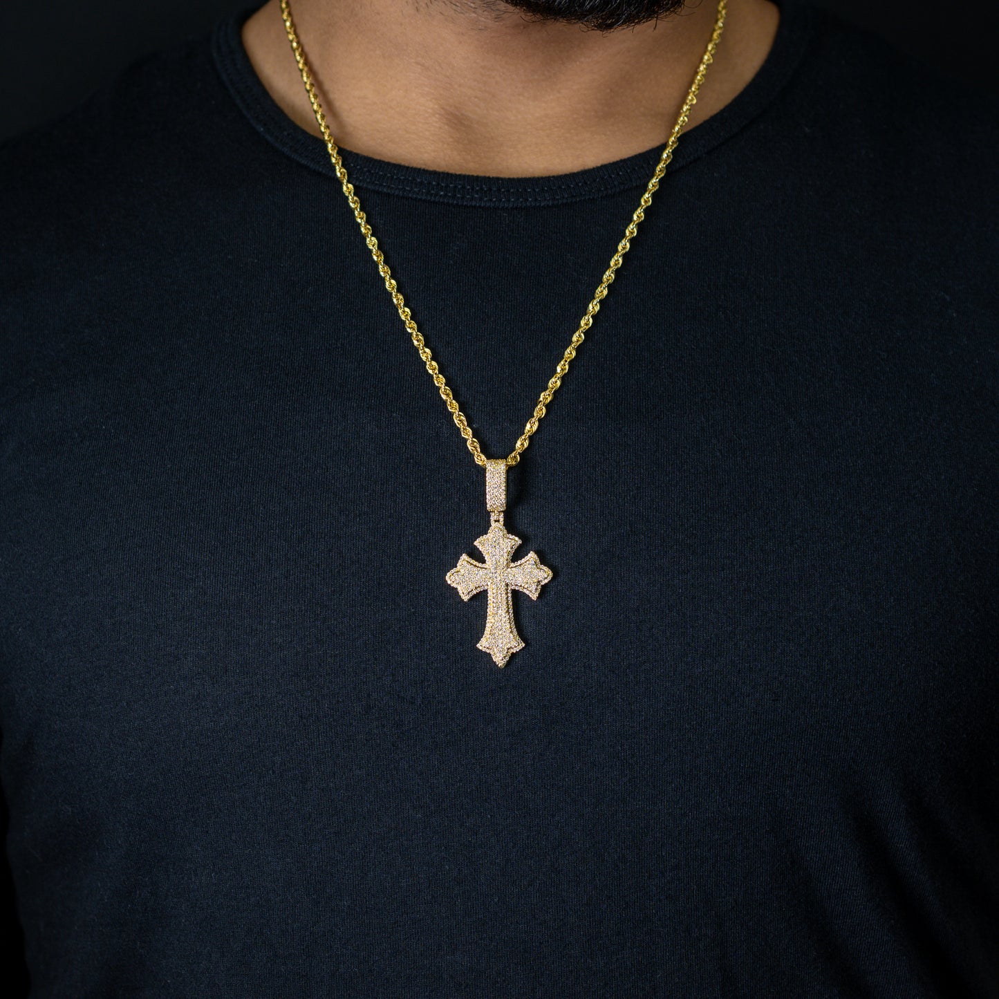 10k Yellow Gold Diamond Cross Pendant 1.69 ctw