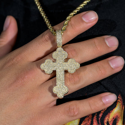 10k Yellow Gold Diamond Cross Pendant 1.87 ctw