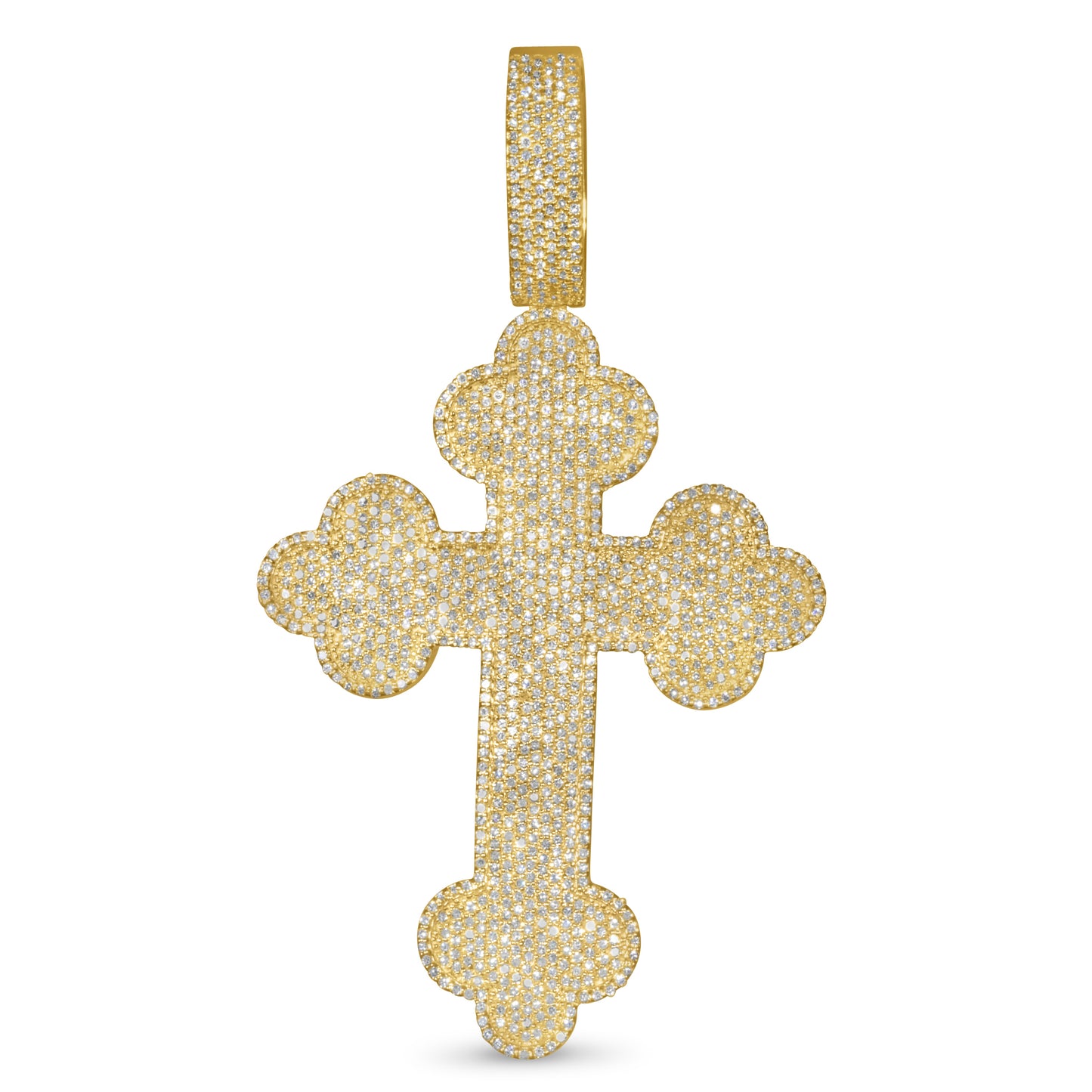 10k Yellow Gold Diamond Cross Pendant 1.87 ctw