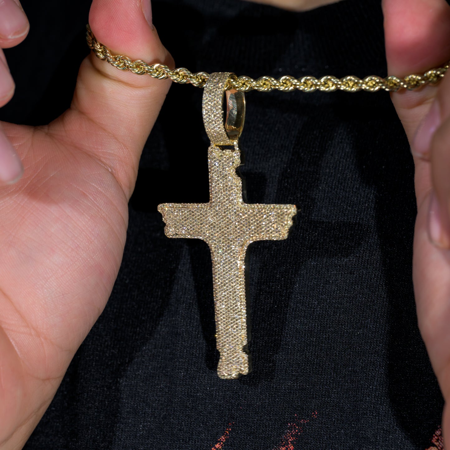 10k Yellow Gold Diamond Cross Pendant 2.62 ctw