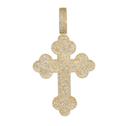 10k Yellow Gold Diamond Cross Pendant 3.05 ctw