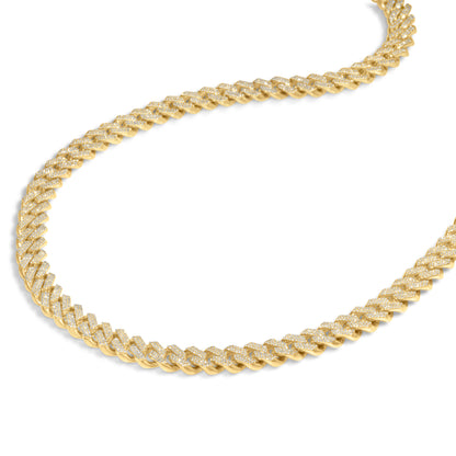 10K Gold Diamond Cuban Chain 9.75mm 6.81 CTW