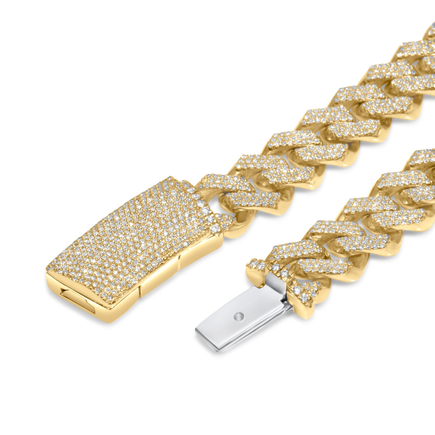 10K Gold Diamond Cuban Chain 9.75mm 6.81 CTW