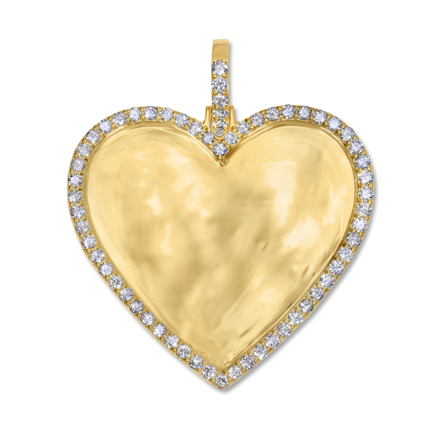 10k Yellow Gold Diamond Heart Memory Pendant 0.98 ctw